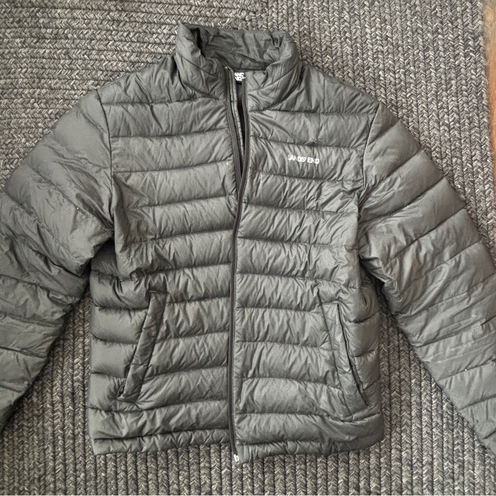 Lands' End Charcoal Quilted Jacket